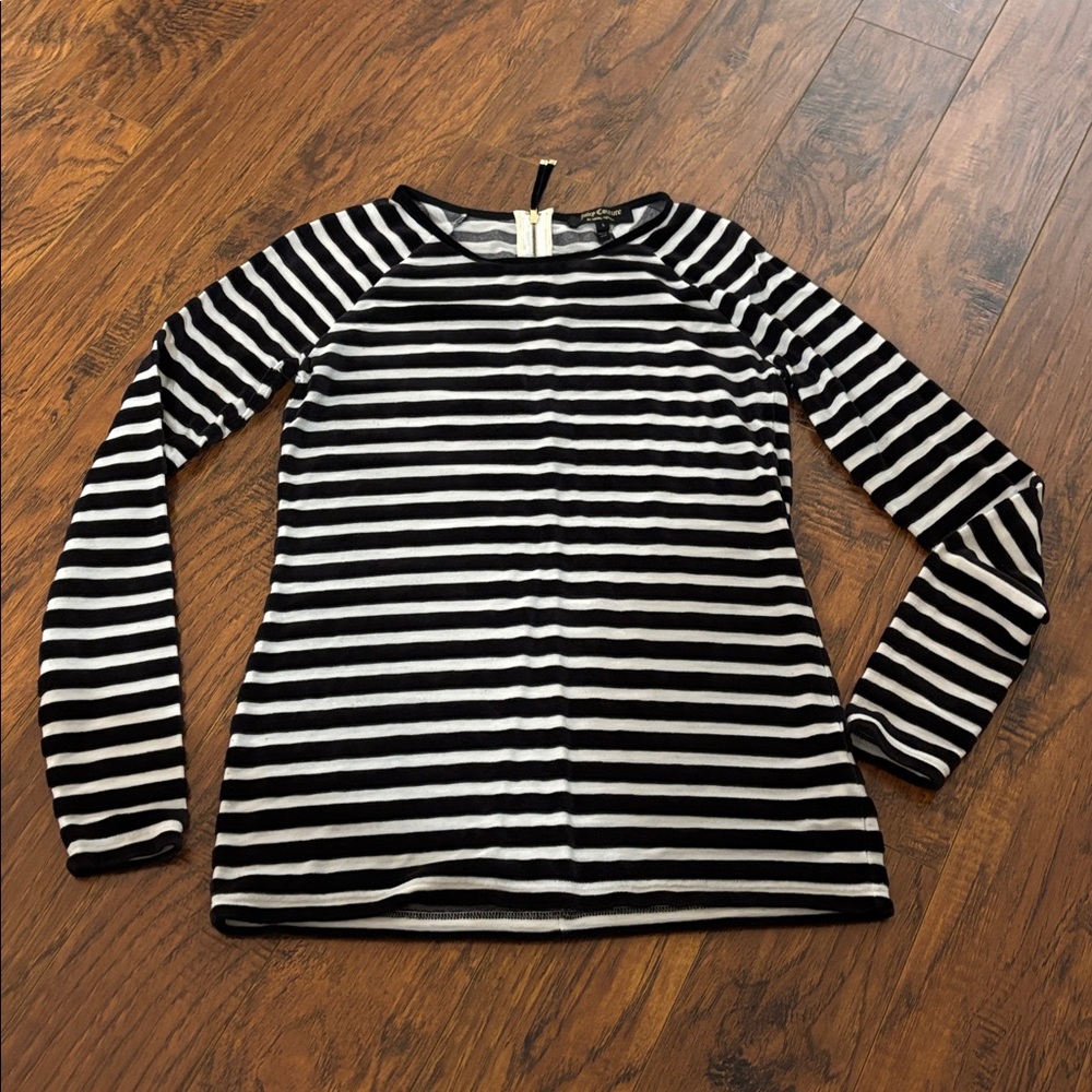 Juicy Couture  Velvet burnout top details!! Striped vintage Y2K size Small S
